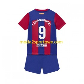 Koszulka FC Barcelona Robert Lewandowski 9 Dziecięcy Domowe Stroje Piłkarskie 2023/24 Krótki Rękaw